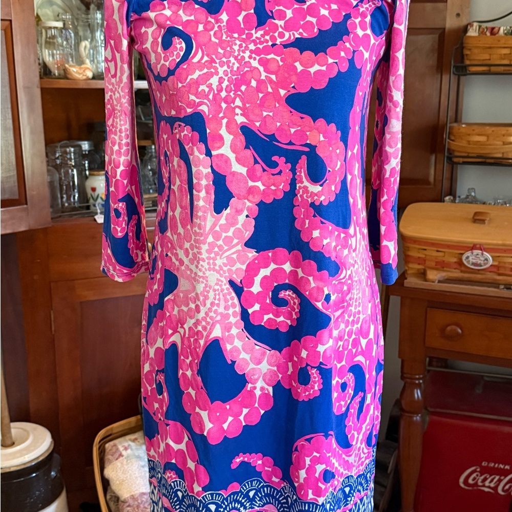 Lilly Pulitzer OFF SHOULDER "Bennet Blue Celestial Seas" dress